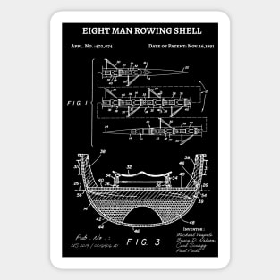 8 Man Rowing Shell Scull Patent 1991 ,  eight man rowing shell boat art Sticker